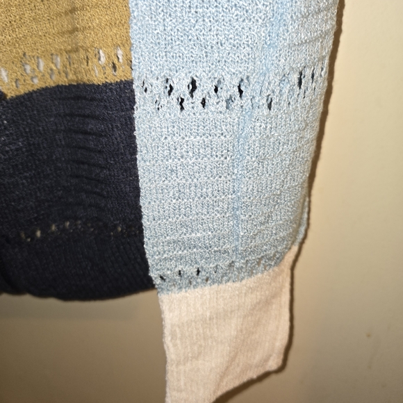 Umgee Colorblock Knit Zip-Up Hoodie Cardigan – NWT – Navy/Blue/Olive/White - Picture 2 of 4